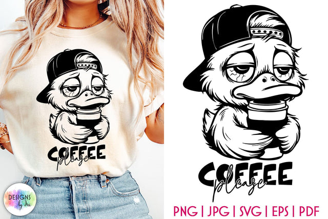 Sarcastic Duck SVG, Grumpy Duck Cut File SVG Designs by Ira 