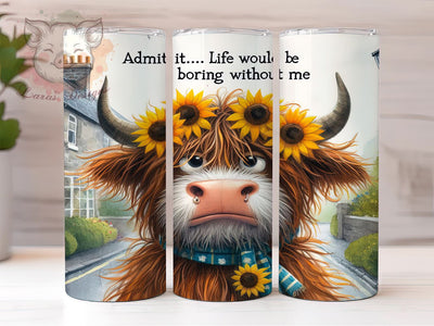 Sarcastic Funny Cow Quotes 20oz Tumbler Png, Straight & Tapered Tumbler Png, Sunflower Wood Floral Tumbler Png, Digital Download PNG Sublimation Lara' s Designs 