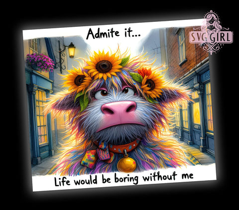 Sarcastic Funny Cow Quotes 20oz Tumbler Wrap Sublimation Design, Straight Tapered Tumbler Wrap, Cow Sunflower Tumbler Png, Instant Digital Download Sublimation SvggirlplusArt 