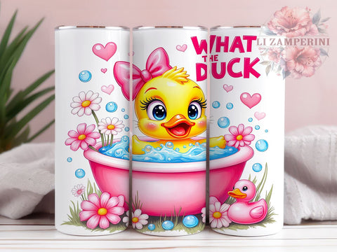 Sarcastic Funny Duck 20oz Tumbler, Funny Duck Design, 20oz Sublimation Tumbler, Quirky Drinkware, What the Duck, Humorous Gift, Duck Lover Gift Sublimation Li Zamperini 