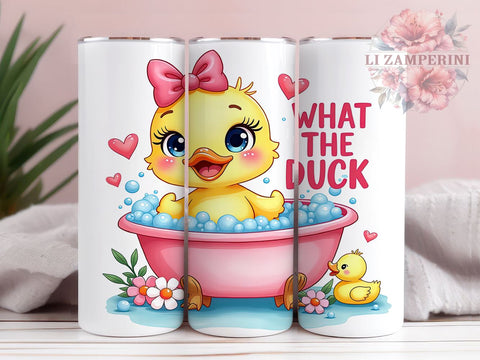 Sarcastic Funny Duck 20oz Tumbler, Funny Duck Design, 20oz Sublimation Tumbler, Quirky Drinkware, What the Duck, Humorous Gift, Duck Lover Gift Sublimation Li Zamperini 