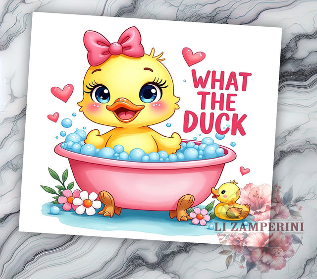 Sarcastic Funny Duck 20oz Tumbler, Funny Duck Design, 20oz Sublimation Tumbler, Quirky Drinkware, What the Duck, Humorous Gift, Duck Lover Gift Sublimation Li Zamperini 