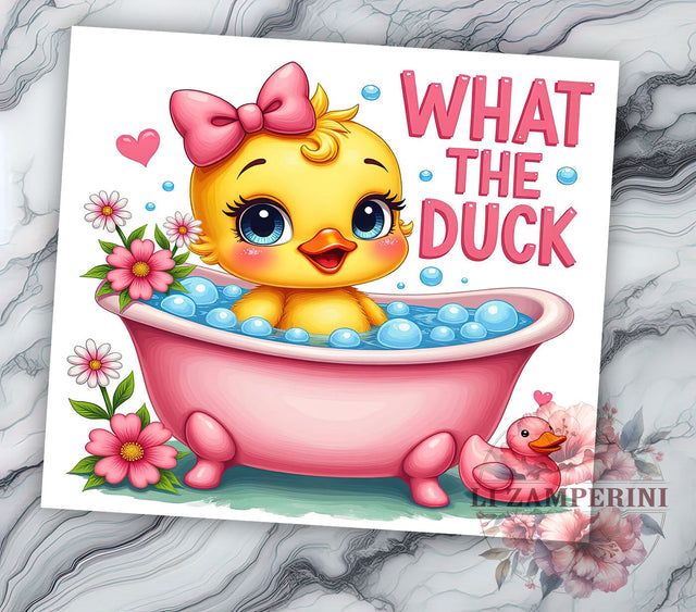 Sarcastic Funny Duck 20oz Tumbler, Funny Duck Design, 20oz Sublimation Tumbler, Quirky Drinkware, What the Duck, Humorous Gift, Duck Lover Gift Sublimation Li Zamperini 