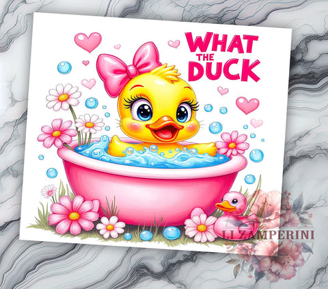 Sarcastic Funny Duck 20oz Tumbler, Funny Duck Design, 20oz Sublimation Tumbler, Quirky Drinkware, What the Duck, Humorous Gift, Duck Lover Gift Sublimation Li Zamperini 