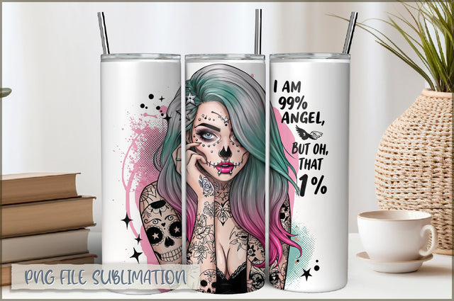 Sarcastic Girl 20 Oz Tumbler Wrap PNG Sublimation Shetara Begum 