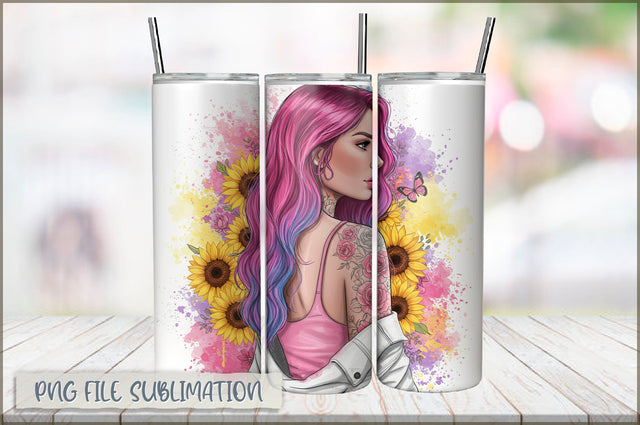 Sarcastic Girl 20 Oz Tumbler Wrap PNG Sublimation Shetara Begum 