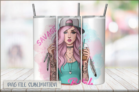 Sarcastic Girl 20 Oz Tumbler Wrap PNG Sublimation Shetara Begum 