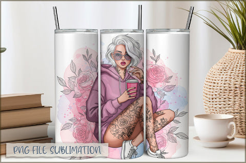 Sarcastic Girl 20 Oz Tumbler Wrap PNG Sublimation Shetara Begum 