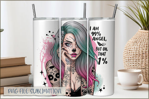 Sarcastic Girl 20 Oz Tumbler Wrap PNG Sublimation Shetara Begum 
