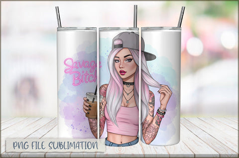 Sarcastic Girl 20 Oz Tumbler Wrap PNG Sublimation Shetara Begum 