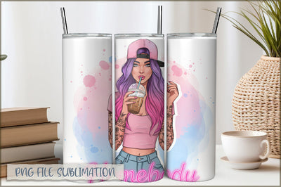 Sarcastic Girl 20 Oz Tumbler Wrap PNG Sublimation Shetara Begum 