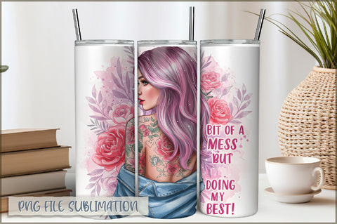 Sarcastic Girl 20 Oz Tumbler Wrap PNG Sublimation Shetara Begum 