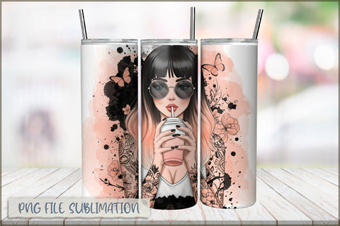Sarcastic Girl 20 Oz Tumbler Wrap PNG Sublimation Shetara Begum 