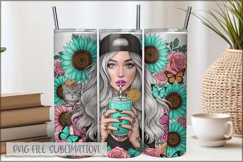 Sarcastic Girl 20 Oz Tumbler Wrap PNG Sublimation Shetara Begum 