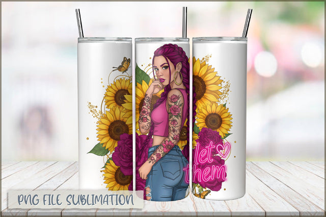 Sarcastic Girl 20 Oz Tumbler Wrap PNG Sublimation Shetara Begum 