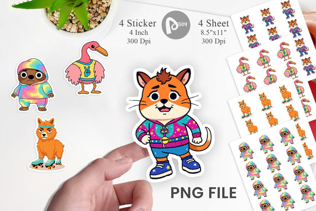 Sarcastic Groovy Critters Sticker Sublimation artnoy 