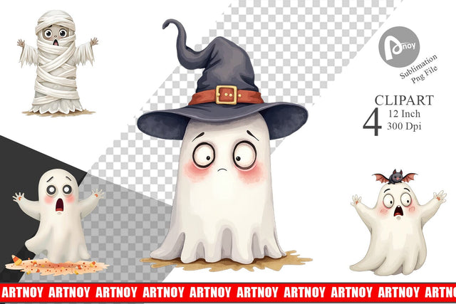 Sarcastic Halloween Ghost Clipart Sublimation artnoy 