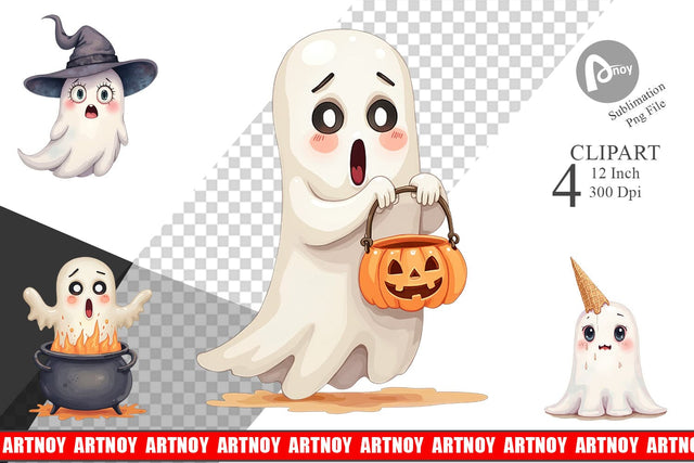 Sarcastic Halloween Ghost Clipart Sublimation artnoy 