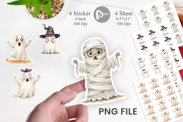 Sarcastic Halloween Ghost Sticker Sublimation artnoy 
