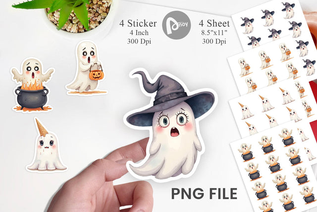 Sarcastic Halloween Ghost Sticker Sublimation artnoy 