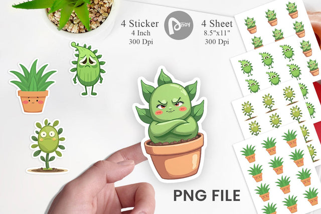 Sarcastic Houseplants Sticker Sublimation artnoy 