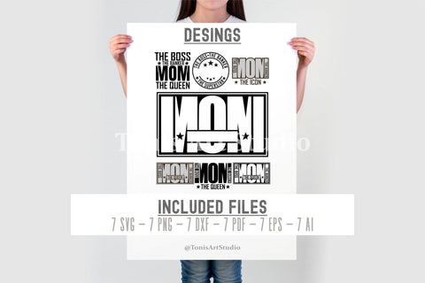 Sarcastic Mom SVG Bundle, 7 Funny Mom Life Quotes for Cricut SVG TonisArtStudio 