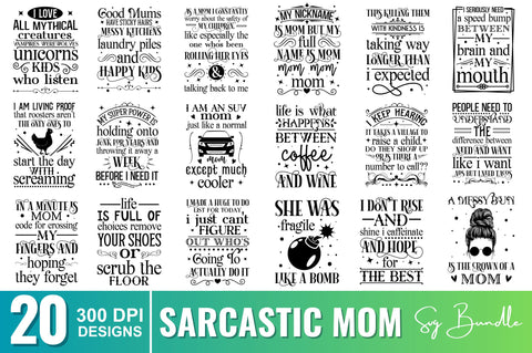 Sarcastic Mom SVG Bundle SVG Regulrcrative 