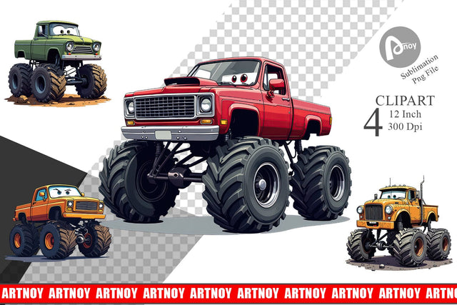 Sarcastic Monster Trucks Clipart Sublimation artnoy 