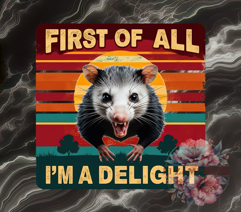 Sarcastic Opossum, Opossum Lover, Retro Design, Funny Animal Art, Digital Download, Angry Opossum, Quirky Quote, Animal Lover Gift Sublimation Li Zamperini 