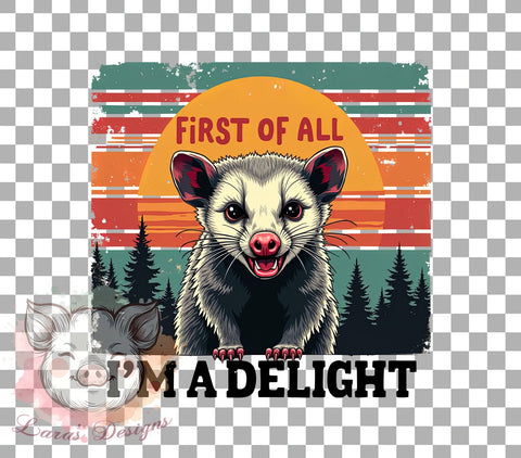 Sarcastic Opossum, Opossum Lover, Retro Design, Funny Animals, Angry Opossum, Delight Quote, Animal PNG, Digital Download Sublimation Lara' s Designs 