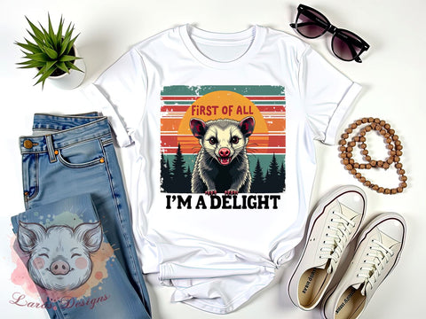 Sarcastic Opossum, Opossum Lover, Retro Design, Funny Animals, Angry Opossum, Delight Quote, Animal PNG, Digital Download Sublimation Lara' s Designs 