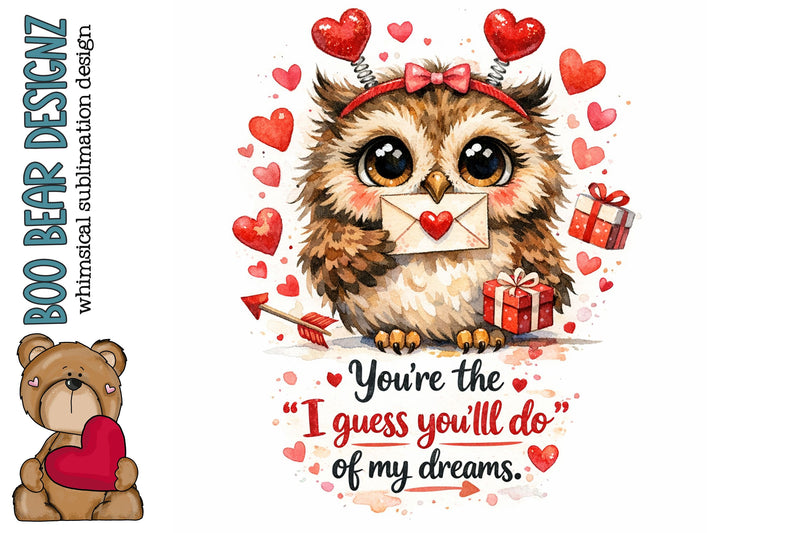 Sarcastic Owl Valentine Clipart Sublimation Boo Bear Designz 