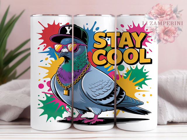 Sarcastic Pigeon & Funny Bird Tumbler Wrap, Quirky Pigeon Wrap, Cartoon Bird Design, 20oz Tumbler Sublimation, Funny Bird Tumbler, Printable Pigeon Wrap, Cool Bird Tumbler Sublimation Li Zamperini 