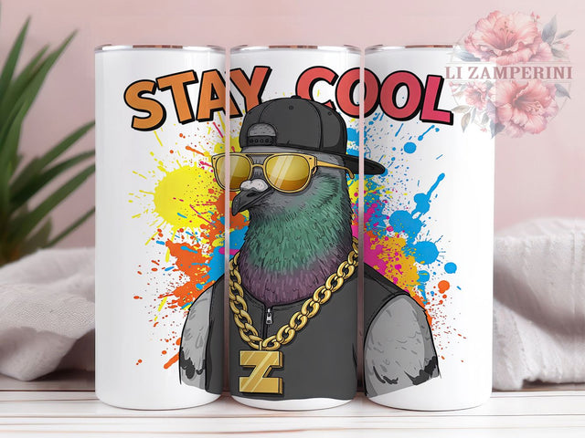 Sarcastic Pigeon & Funny Bird Tumbler Wrap, Quirky Pigeon Wrap, Cartoon Bird Design, 20oz Tumbler Sublimation, Funny Bird Tumbler, Printable Pigeon Wrap, Cool Bird Tumbler Sublimation Li Zamperini 