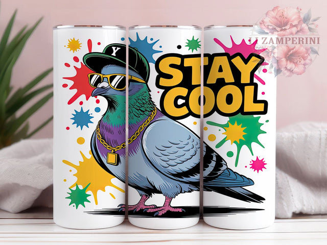 Sarcastic Pigeon & Funny Bird Tumbler Wrap, Quirky Pigeon Wrap, Cartoon Bird Design, 20oz Tumbler Sublimation, Funny Bird Tumbler, Printable Pigeon Wrap, Cool Bird Tumbler Sublimation Li Zamperini 