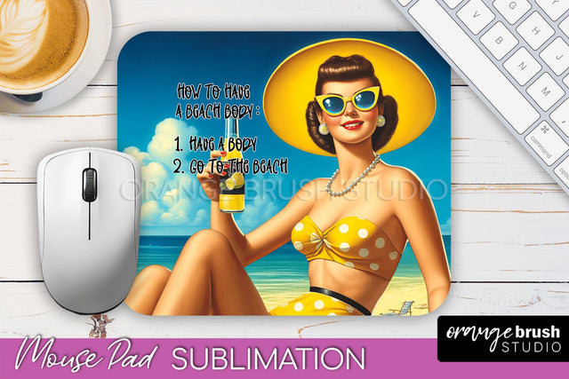 Sarcastic Pin-up Girl Mouse Pad PNG - Beach Sublimation Sublimation OrangeBrushStudio 