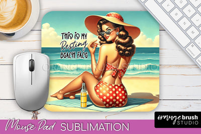 Sarcastic Pin-up Girl Mouse Pad PNG - Beach Sublimation Sublimation OrangeBrushStudio 