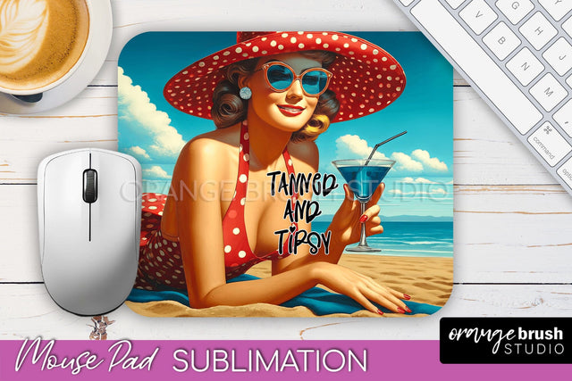 Sarcastic Pin-up Girl Mouse Pad PNG - Beach Sublimation Sublimation OrangeBrushStudio 