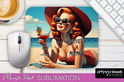 Sarcastic Pin-up Girl Mouse Pad PNG - Beach Sublimation Sublimation OrangeBrushStudio 