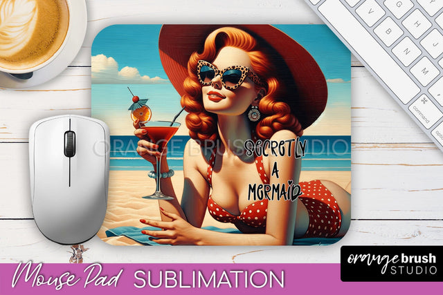 Sarcastic Pin-up Girl Mouse Pad PNG - Beach Sublimation Sublimation OrangeBrushStudio 