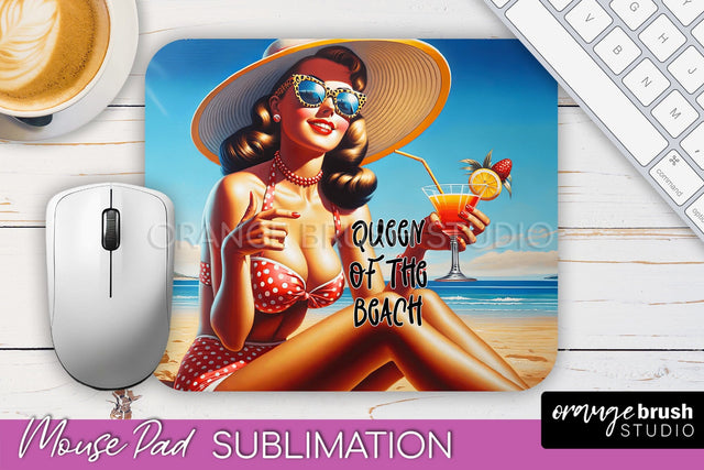 Sarcastic Pin-up Girl Mouse Pad PNG - Beach Sublimation Sublimation OrangeBrushStudio 
