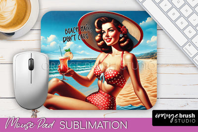 Sarcastic Pin-up Girl Mouse Pad PNG - Beach Sublimation Sublimation OrangeBrushStudio 