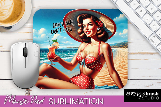 Sarcastic Pin-up Girl Mouse Pad PNG - Beach Sublimation Sublimation OrangeBrushStudio 