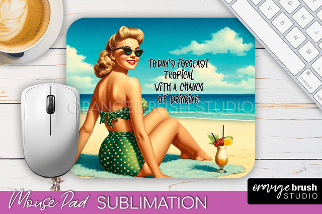Sarcastic Pin-up Girl Mouse Pad PNG - Beach Sublimation Sublimation OrangeBrushStudio 