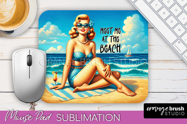 Sarcastic Pin-up Girl Mouse Pad PNG - Beach Sublimation Sublimation OrangeBrushStudio 