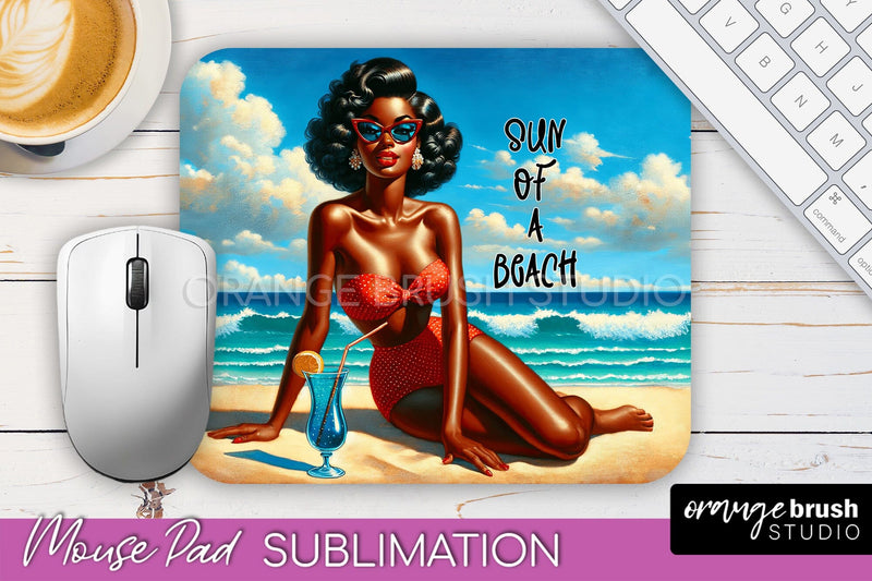 Sarcastic Pin-up Girl Mouse Pad PNG - Beach Sublimation Sublimation OrangeBrushStudio 