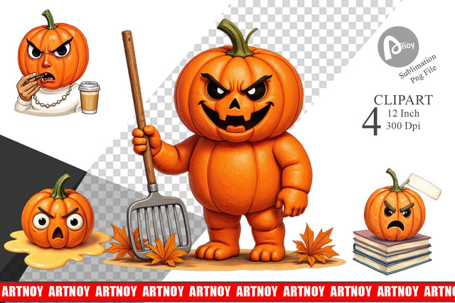 Sarcastic Pumpkins Clipart Sublimation artnoy 
