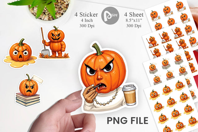 Sarcastic Pumpkins Sticker Sublimation artnoy 
