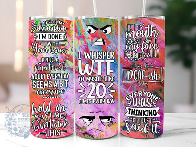 Sarcastic Quote 20oz Skinny Tumbler, Funny Sarcastic Tumbler Png, Straight & Tapered Tumbler Wrap, Instant Digital Download Sublimation ToriDesigns 