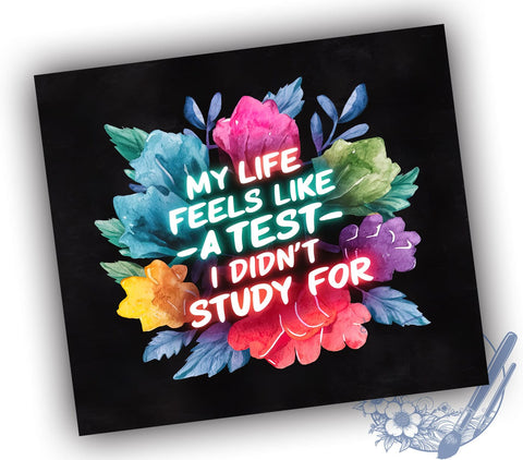 Sarcastic Quote 20oz Skinny Tumbler, My Life Feels Like A Test Tumbler Png, Straight & Tapered Tumbler Wrap, Instant Digital Download Sublimation ToriDesigns 